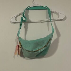 Stoney Clover Lane Mint Crossbody Bag with Gold Zipper